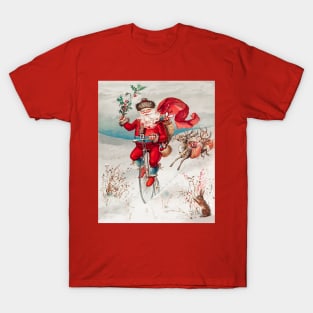 Santa Claus On A Penny | Reindeer | Christmas Xmas | Miriam And Ira D. Wallach Art Painting T-Shirt